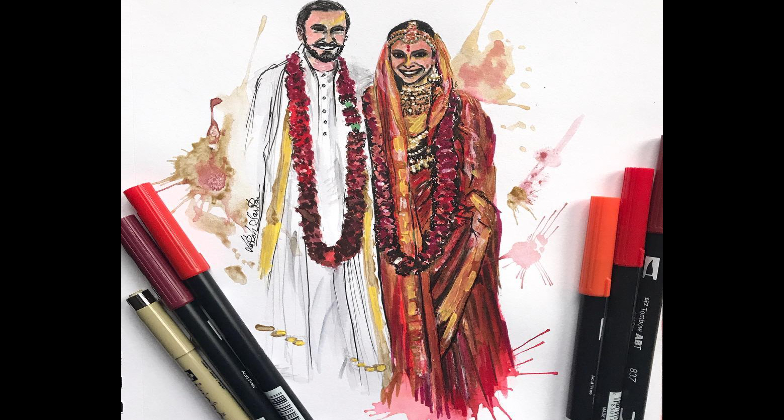 Indian Wedding Essentials_Laksh Sarkar: Live Wedding Illustrator_arts