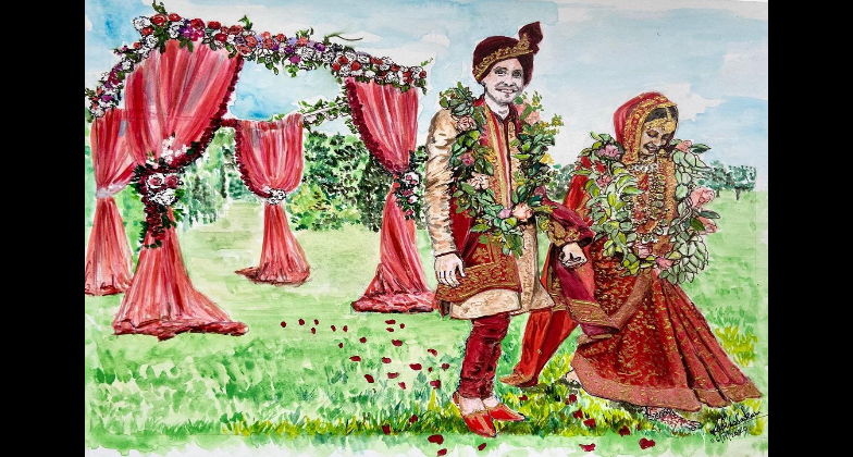 Indian Wedding Essentials_Laksh Sarkar: Live Wedding Illustrator_arts