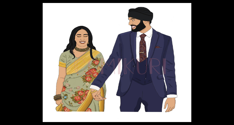 Indian Wedding Stationaries_ComiKuri_amazing couple art