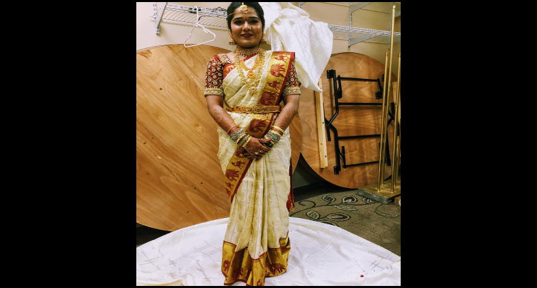 Indian Wedding Hair and Makeup_Ethnic - Saree drapings by Shalaka_gold wedding