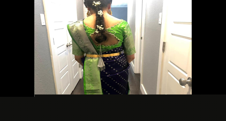 Indian Wedding Hair and Makeup_Ethnic - Saree drapings by Shalaka_green wedding