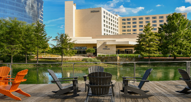 Indian Wedding Venue_Hilton Dallas/Plano Granite Park_Stunning view of the hotel and the lake