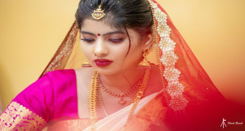 Indian Wedding Hair and Makeup_Minali Makeup Hair _Pink and red