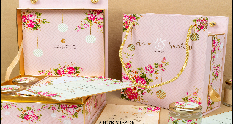 Indian Wedding Stationaries_White Mirage Invites_Pink and Gold
