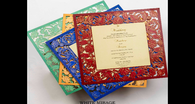 Indian Wedding Stationaries_White Mirage Invites_Tri colors