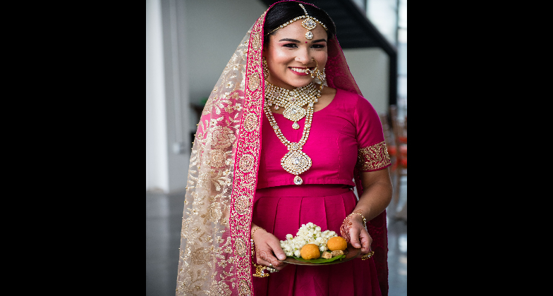 Indian Wedding Hair and Makeup_Glam with glee_hot pink motiff