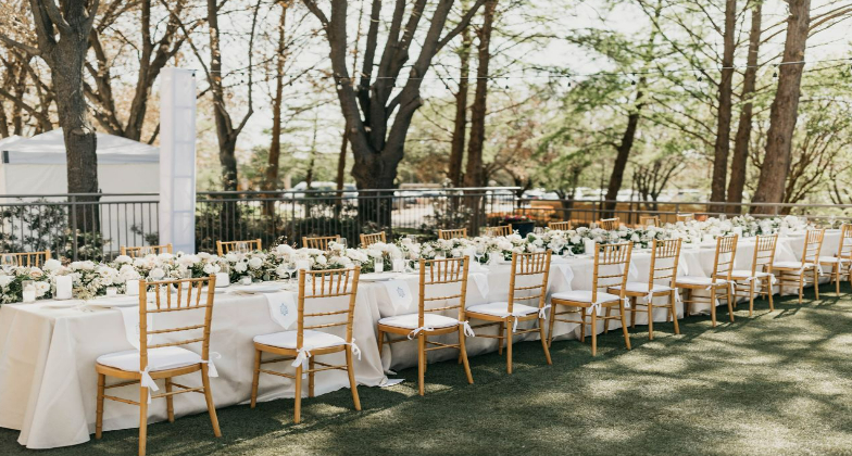 Indian Wedding Venue_Four Seasons Resort and Club Dallas at Las Colinas_All white ourdoor view