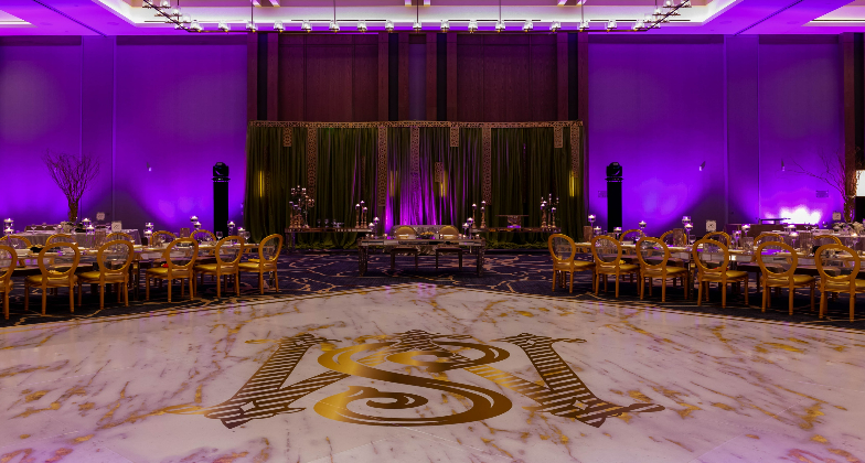 Indian Wedding Venue_Omni Barton Creek_purple indoor reception