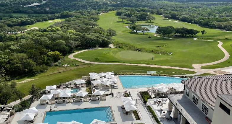 Indian Wedding Venue_Omni Barton Creek_Aerial view of the reception