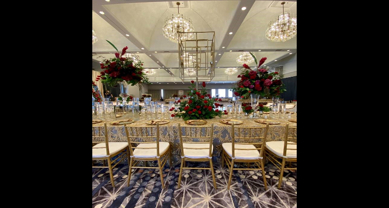 Fairmont Dallas - Regency Ballroom - Reception Table Setup