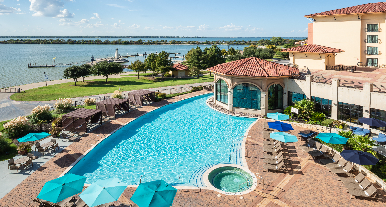 Aerial view of Hilton Rockwall pool