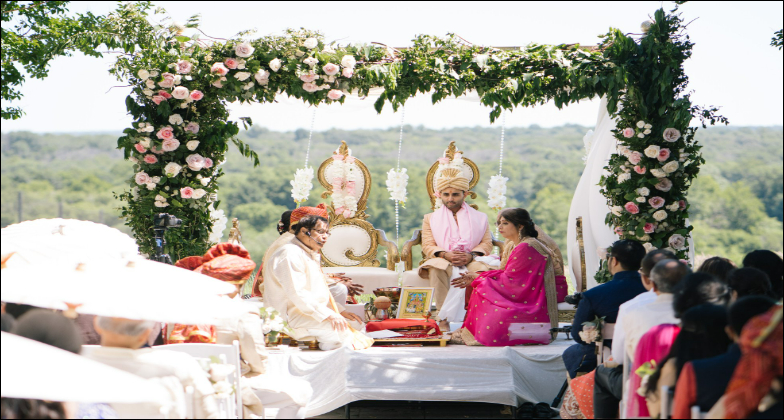Indian Wedding - Floral and White Stage - Sarah Khan Event Styling