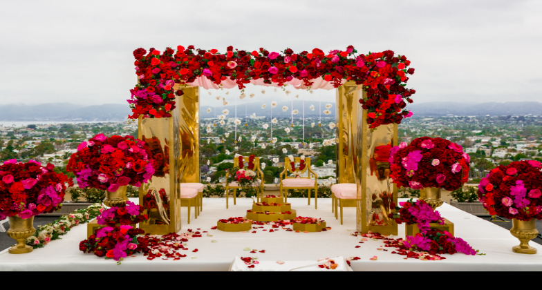 Indian Wedding Decor and Florist_RAOFACTOR Design House_bright couple